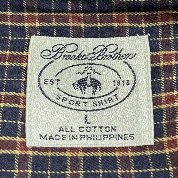 Brooks Brothers Plaid Button-Down Sport Shirt size Large - Picture 4 of 4